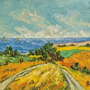 Jerzy Stachura - Nadmorski wąwóz, olej na płótnie 60x80