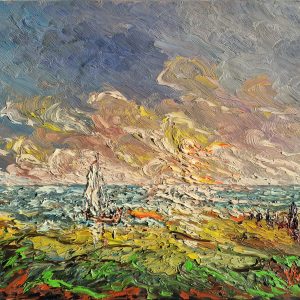 Jerzy Stachura - Morskie impresje - Szkwał, olej na płótnie 60x80