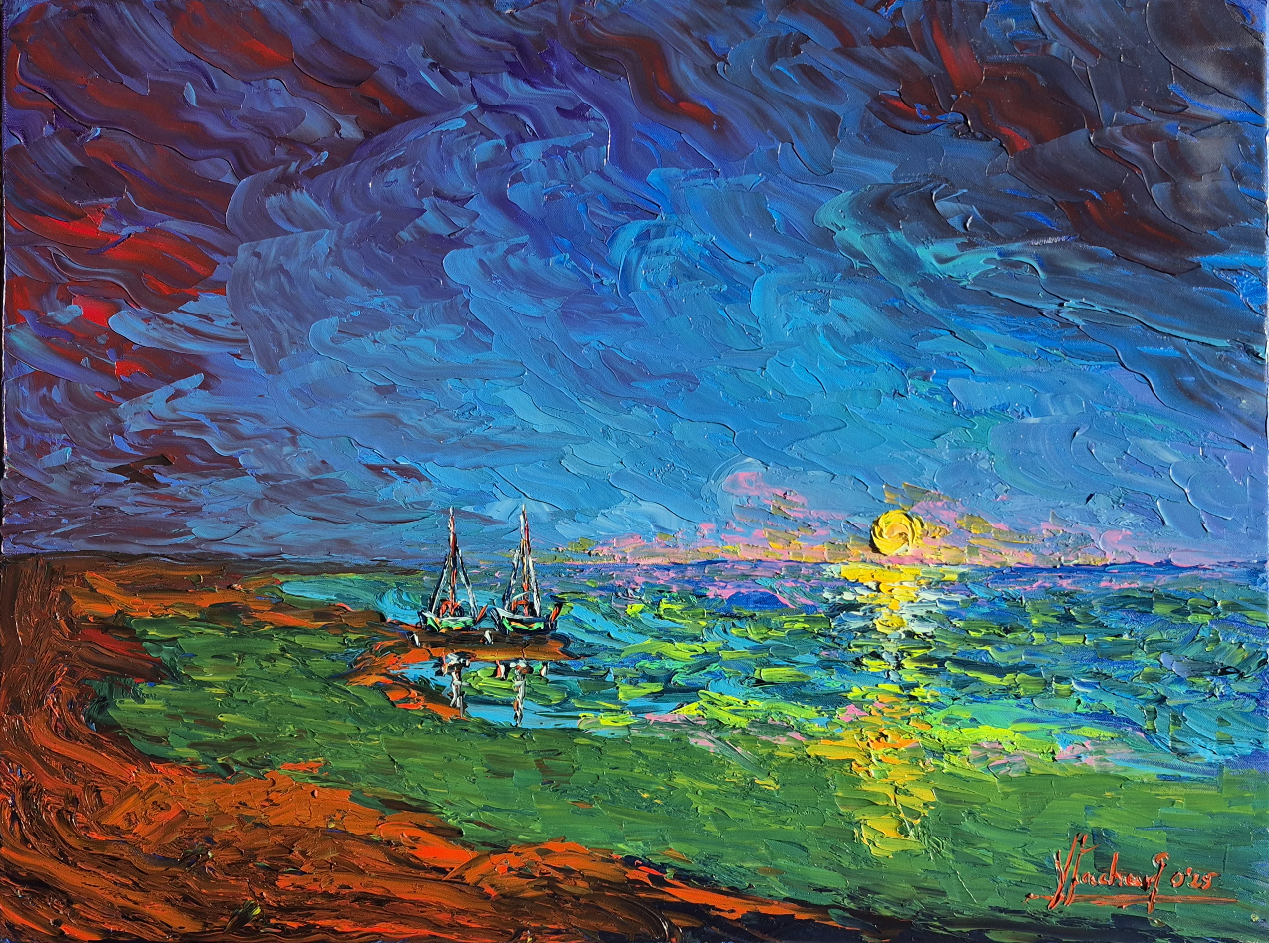 Olej Na Płótnie 60 Na 80 Morskie Impresje Mielizna